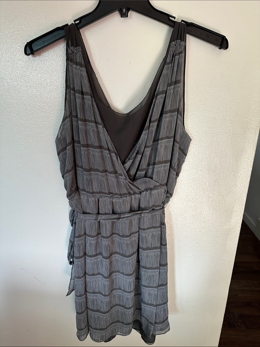 NWOT GAP Gray Sleeveless Wrap-Front Dress